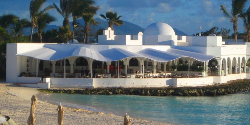Custom Canopy – Radiused wave style at the Cap Juluca Resort – Miami Awning